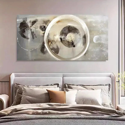Elegant Monochrome Decor Geometric Wall Art Canvas Office Home Room Framed 120x60cm - Bella Home Decor
