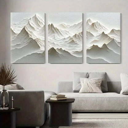 3pcs Modern Abstract  W Mountain  Wall Art Set Canvas Framed 50x70cm - High Quality Print 100% Australian Made Wall Canvas Ready to Hang