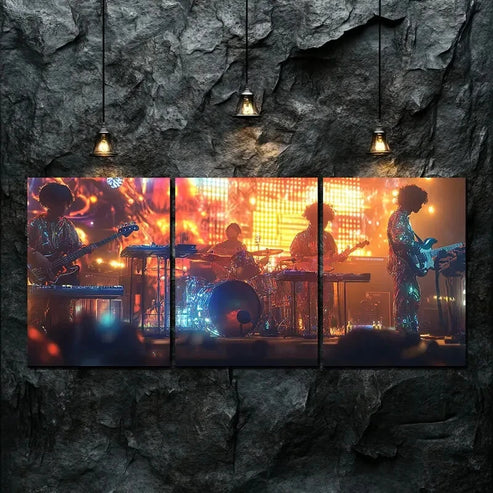 3pcs Music Colorful Singer Light Rock Perfect Wall Art Canvas Unframed - High Quality Print 100% Australian Made Wall Canvas