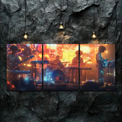 3pcs Music Colorful Singer Light Rock Perfect Wall Art Canvas Unframed - High Quality Print 100% Australian Made Wall Canvas