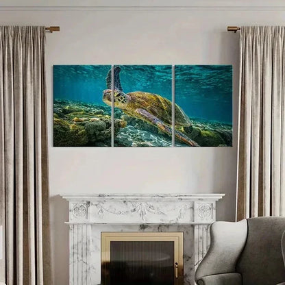 3pcs Sea Life Sea Turtle Modern Painting Wall Art Canvas Unframed - High Quality Print 100% Australian Made Wall Canvas