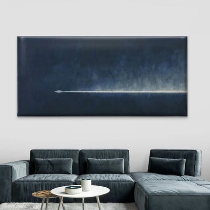 White Boat & Ocean Wave Wall Art Canvas Office Home Room Framed 120x60cm