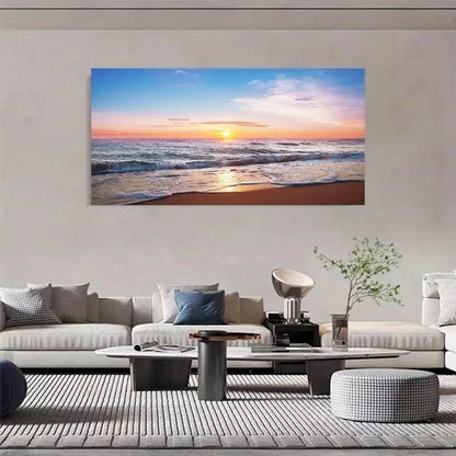 Modern Landscape Deco Beach Wall Art Canvas Office Home Room Framed 120x60cm