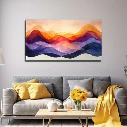 Colorful Curved Overlap Wall Art Canvas Office Home Room Framed 120x60cm