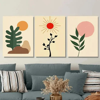 3pcs Modern Abstract Boho Style Landscape Wall Art Set Canvas Unframed - High Quality Print 100% Australian Made Wall Canvas