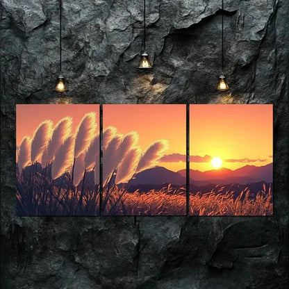 3pcs Exquisite Autumn Sun Shine Calm Perfect Wall Art Canvas Unframed - High Quality Print 100% Australian Made Wall Canvas