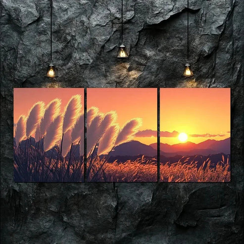 3pcs Exquisite Autumn Sun Shine Calm Perfect Wall Art Canvas Unframed - High Quality Print 100% Australian Made Wall Canvas