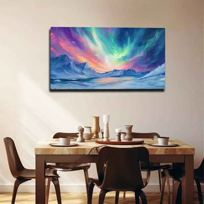 Northern Lights Beautiful Wall Art Canvas Office Home Room Framed 120x60cm