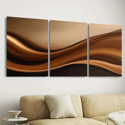 3pcs Minimalist Elegance Abstract Waves Wall Art Set Canvas Framed 60x90cm - High Quality Print 100% Australian Made Wall Canvas Ready to Hang