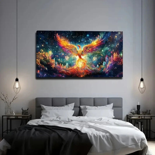 Minimalist Phoenix Vibrant Wall Art Canvas Office Home Room Framed 120x60cm
