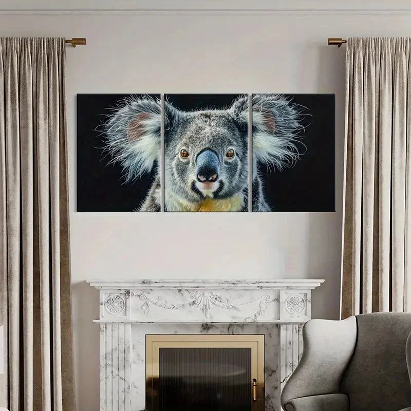 3pcs Australian Koala Wildlife Art  Wall Art Set Canvas Framed 60x90cm - High Quality Print 100% Australian Made Wall Canvas Ready to Hang - Bella Home Decor