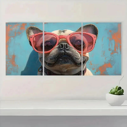 3pcs Summertime Fun Fine Dog tu  Wall Art Set Canvas Framed 40x60cm - High Quality Print 100% Australian Made Wall Canvas Ready to Hang - Bella Home Decor