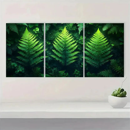 3pcs Vintage Botanical Moody Gothic Green Wall Art Set – Wall Art Canvas Unframed - High Quality Print 100% Australian Made Wall Canvas