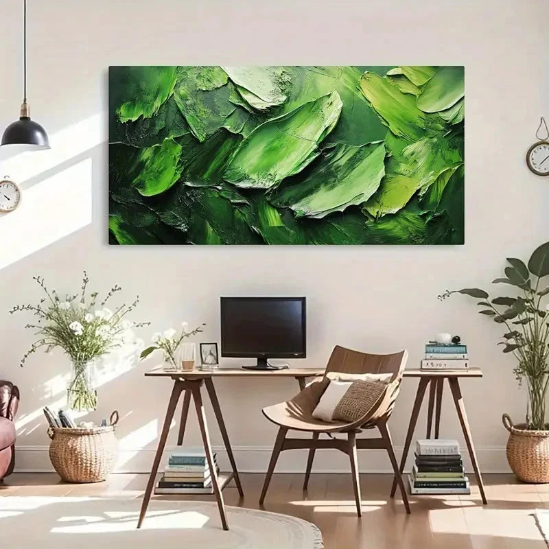 Swirling Brushstrokes Floral Wall Art Canvas Office Home Room Framed 120x60cm - Bella Home Decor