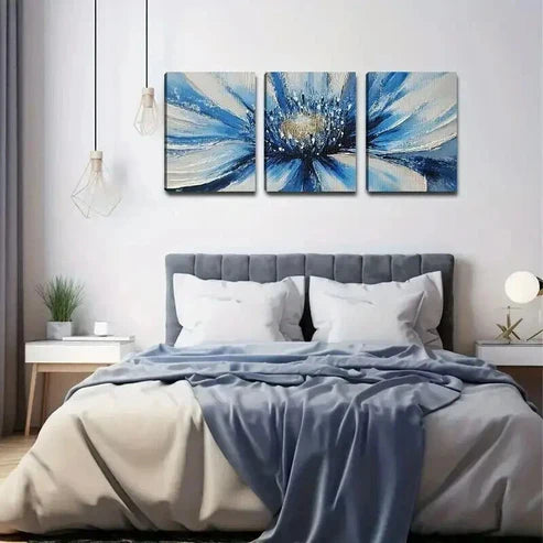 3pcs Elegant Floral Burst Design Decor Wall Art Set Canvas Unframed - High Quality Print 100% Australian Made Wall Canvas