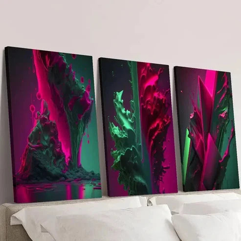 3pcs Modern Fashion Aesthetic Decoration Wall Art Set Canvas Unframed - High Quality Print 100% Australian Made Wall CanvasB