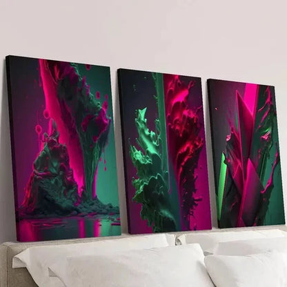 3pcs Modern Fashion Aesthetic Decoration Wall Art Set Canvas Unframed - High Quality Print 100% Australian Made Wall CanvasB