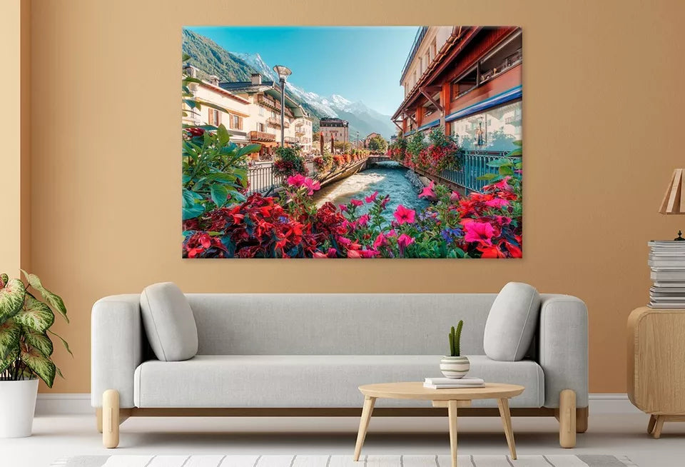 View Of Chamonix Mont Blanc Wall Art Decor 100% Australian Made - Bella Home Decor