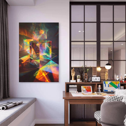 Spectrum Flashes Coloured Light 60x90 cm Metal Print Ready to Hang