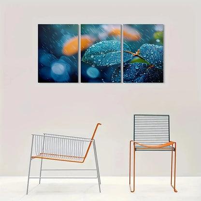 3pcs Vibrant Blue & Green Nature Scene Metal Print Ready to Hang Art - Bella Home Decor