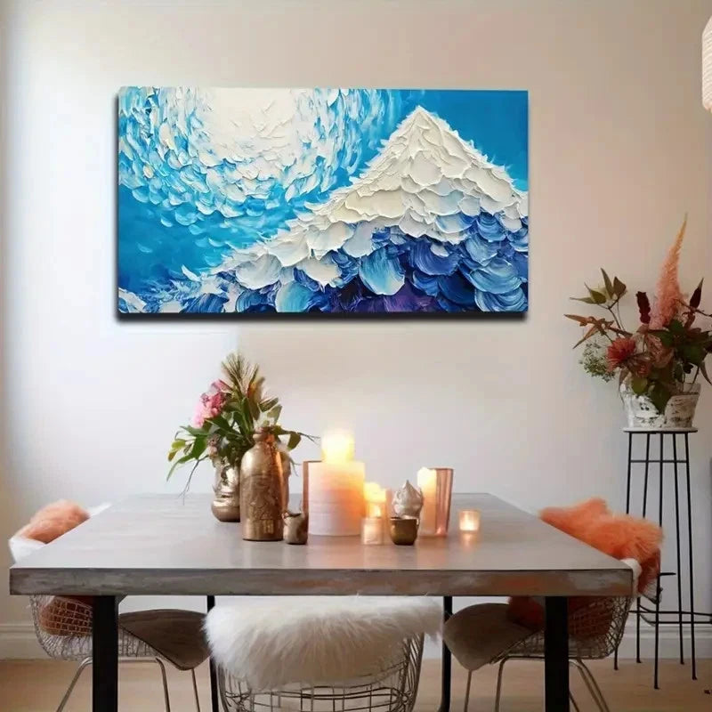 Acrylic White Snow Mountain Wall Art Canvas Office Home Room Framed 120x60cm