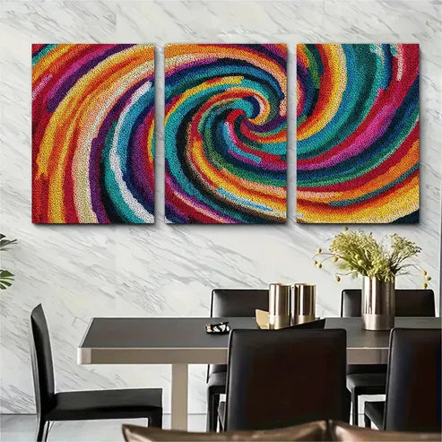 3pcs Vibrant Swirl Seamless Abstract Perfect Wall Art Canvas Unframed – High Quality Print 100% Australian Made Wall Canvas - Bella Home Decor