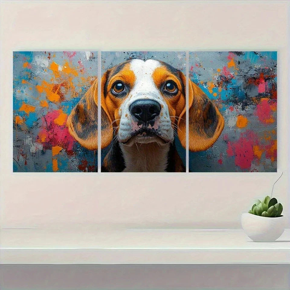 3pcs Abstract Vibrant Splatter Paint Design Metal Print Ready to Hang Art - Bella Home Decor
