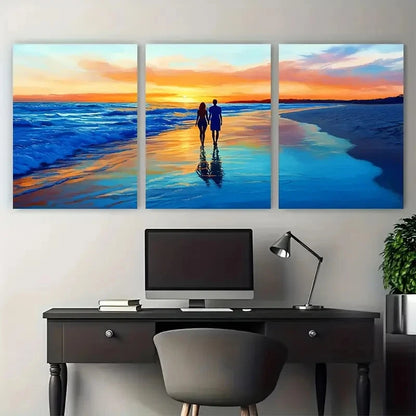 3pcs Coogee Beach Australia Wall Art Set Canvas Framed 40x60cm - High Quality Print 100% Australian Made Wall Canvas Ready to Hang - Bella Home Decor