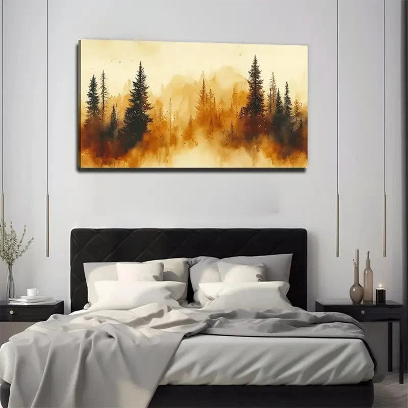 Pine Trees Forest Perfect Wall Art Canvas Office Home Room Framed 120x60cm