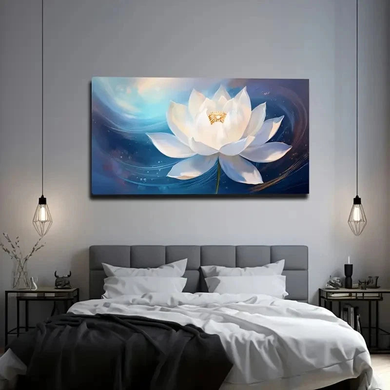 Elegant For Lotus Wall Art Canvas Office Home Room Framed 120x60cm