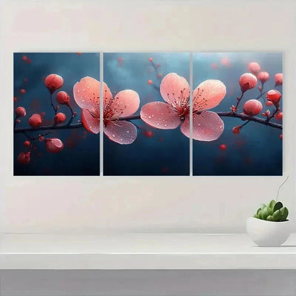 3pcs Blooming Wild Stamen Nature Perfect Wall Art Set Canvas Framed 60x90cm - High Quality Print 100% Australian Made Wall Canvas Ready to Hang - Bella Home Decor