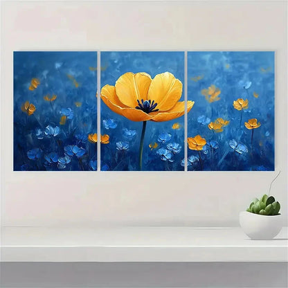 3pcs  Yellow Tulip Canvas Print  DR    Wall Art Set Canvas Framed 60x90cm - High Quality Print 100% Australian Made Wall Canvas Ready to Hang - Bella Home Decor