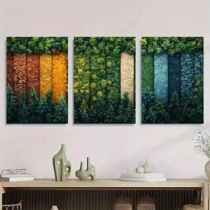 3pcs Patchwork Nature Scenic Landscape Perfect Wall Art Set Canvas Framed 40x60cm - High Quality Print 100% Australian Made Wall Canvas Ready to Hang