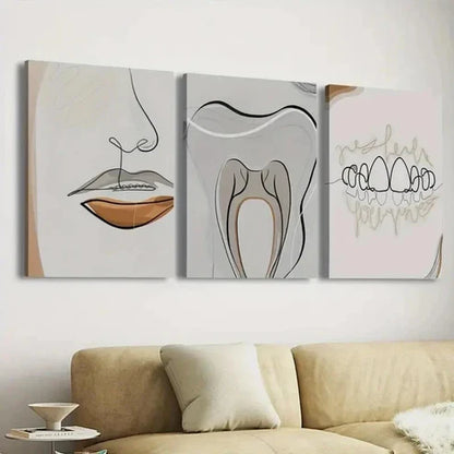 3pcs Simple Braces Line Decoration Wall Art Set Canvas Unframed - High Quality Print 100% Australian Made Wall Canvas