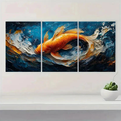 3pcs  Blue Sea Original Art Marine Life R Wall Art Set Canvas Framed 60x90cm - High Quality Print 100% Australian Made Wall Canvas Ready to Hang - Bella Home Decor