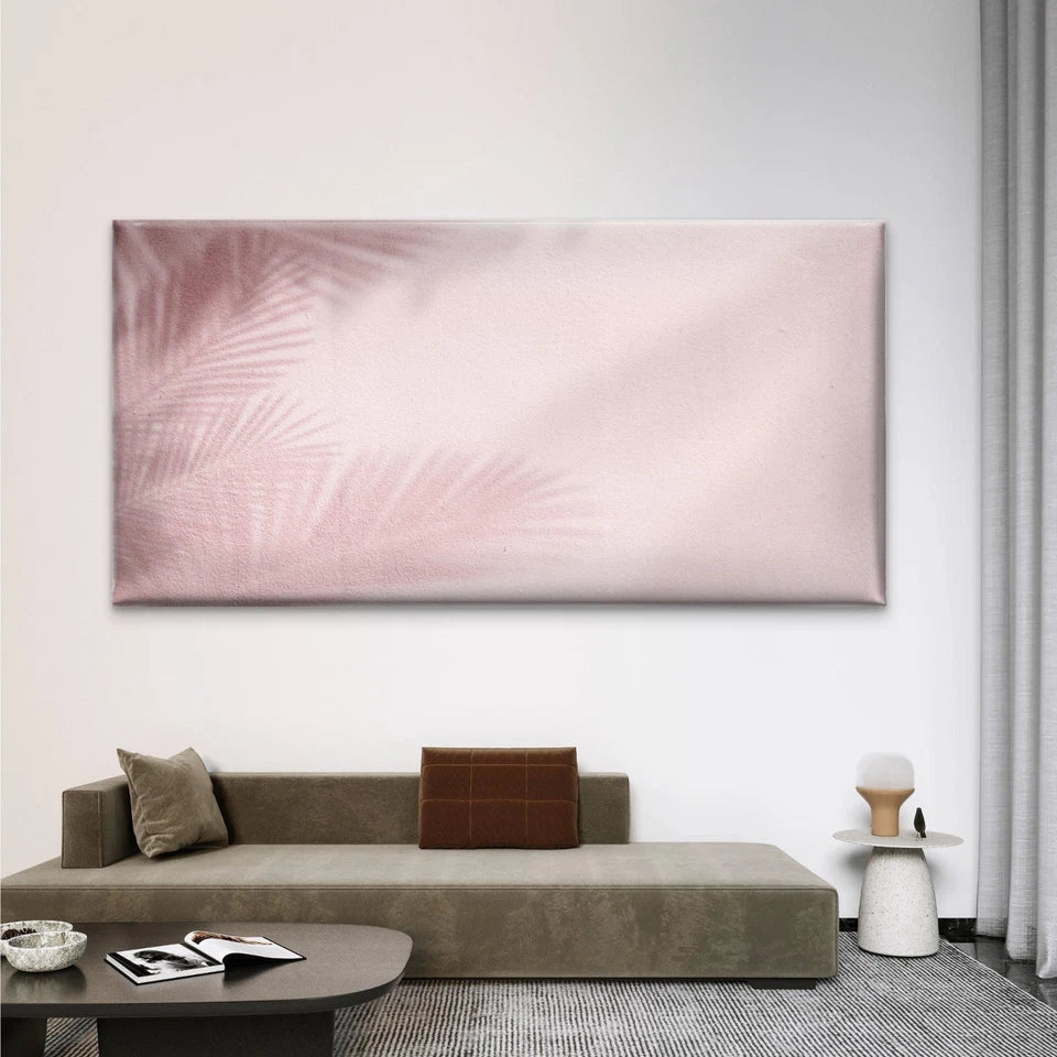 Pink Background With Palm Tree Wall Art Canvas Office Home Room Framed 120x60cm - Bella Home Decor