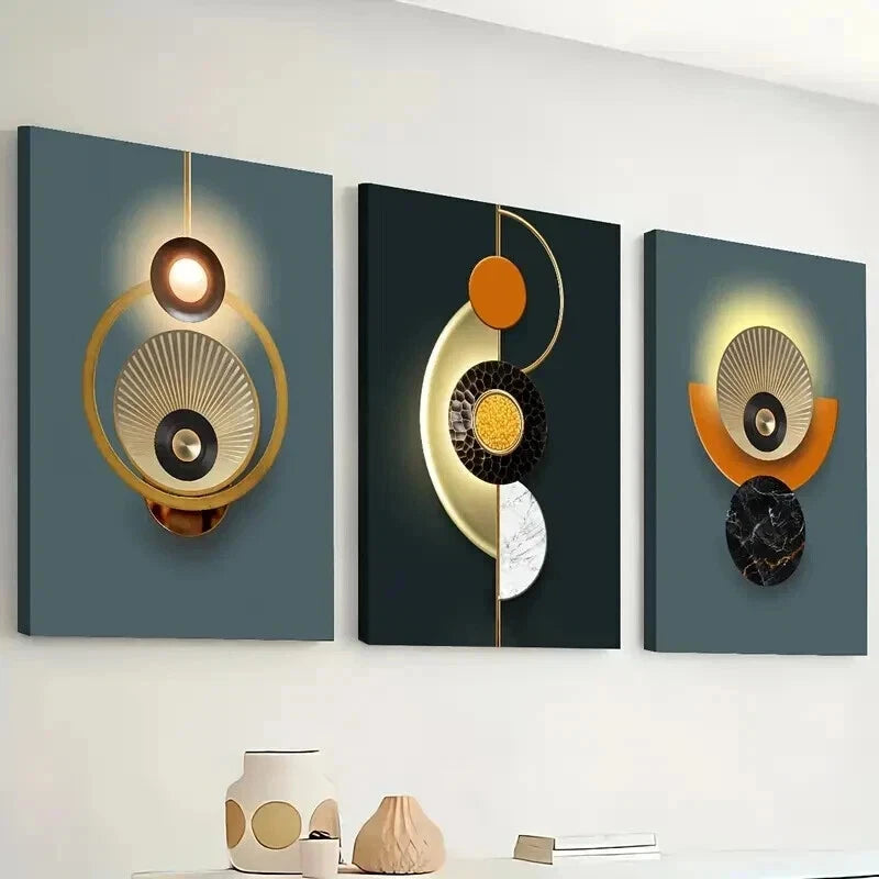 3pcs Modern Fashion Graphics Geometry Perfect Wall Art Set Canvas Framed 60x90cm - High Quality Print 100% Australian Made Wall Canvas Ready to Hang - Bella Home Decor
