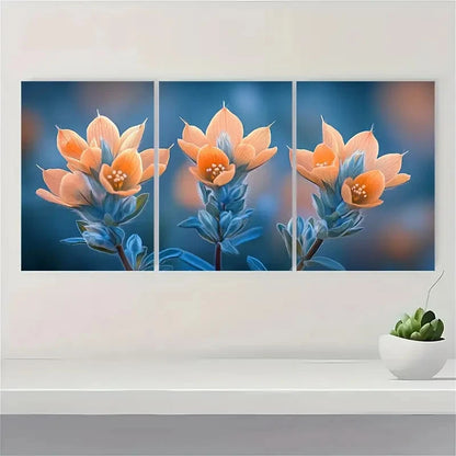 3pcs Indian Paintbrush Flower  KJ  Wall Art Set Canvas Framed 60x90cm - High Quality Print 100% Australian Made Wall Canvas Ready to Hang