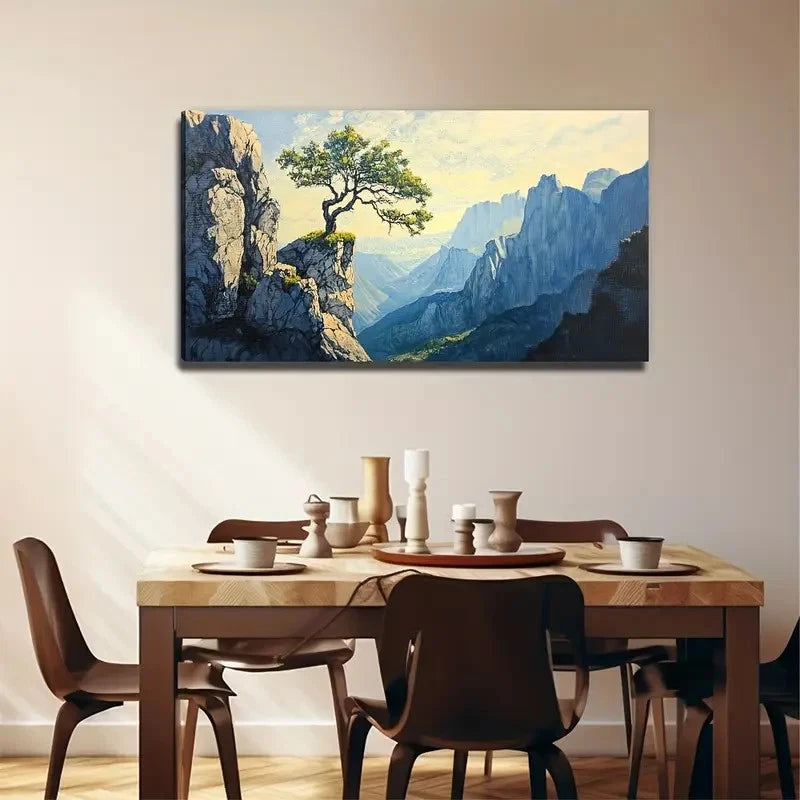 Rock Tree Perfect Wall Art Canvas Office Home Room Framed 120x60cm