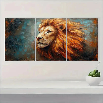 3pcs Lion Art Animal Unique Z  Wall Art Set Canvas Framed 40x60cm - High Quality Print 100% Australian Made Wall Canvas Ready to Hang