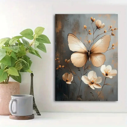 Beautiful Elegant Neutral Tones Bohemian Painting 40x60cm Metal Print Ready to Hang