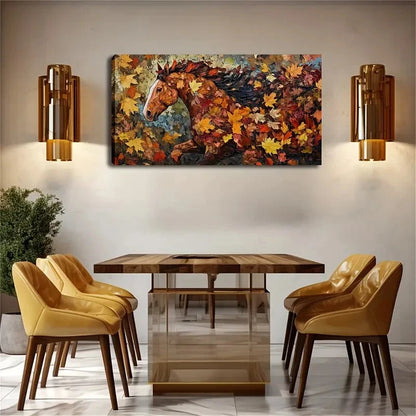 Colorful Autumn Leaves Acbstract Wall Art Canvas Office Home Room Framed 120x60cm - Bella Home Decor