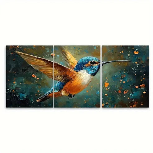3pcs Small Birds Impasto Original  Wall Art Set Canvas Unframed - High Quality Print 100% Australian Made Wall Canvas - Bella Home Decor