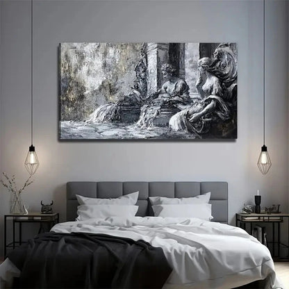 Unique Italian Sculpture Wall Art Canvas Office Home Room Framed 120x60cm