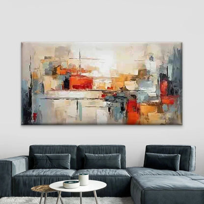 Abstract Cityscape Wall Art Canvas Office Home Room Framed 120x60cm