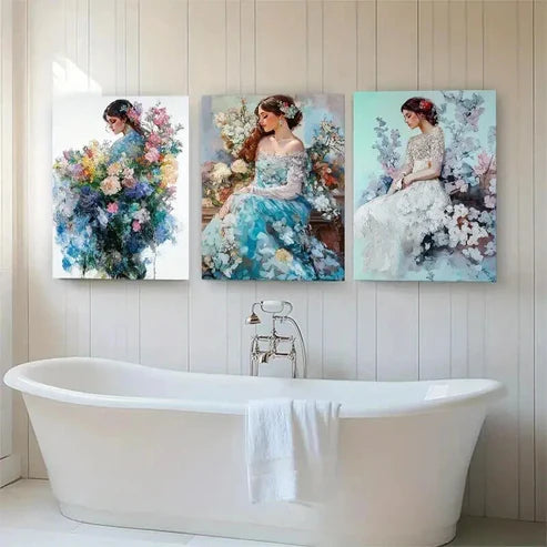 3pcs Elegant Couple Silhouette Golden Wall Art Canvas Unframed - High Quality Print 100% Australian Made Wall Canvas
