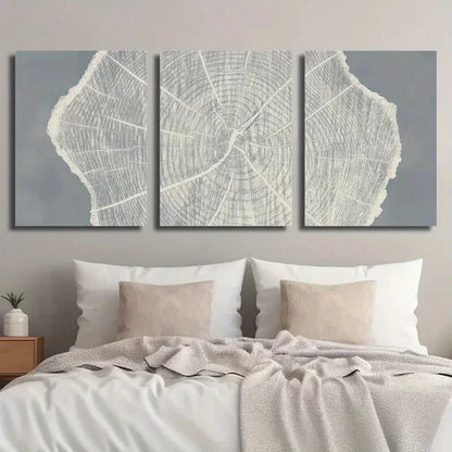 3pcs Simple Tree Growth Ring Illustration Wall Art Set Canvas Unframed - High Quality Print 100% Australian Made Wall Canvas