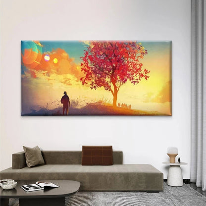 Minimalist Sunset Landscape Wall Art Canvas Office Home Room Framed 120x60cm