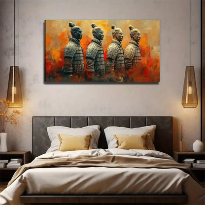 Ancient Terracotta Warriors Wall Art Canvas Office Home Room Framed 120x60cm