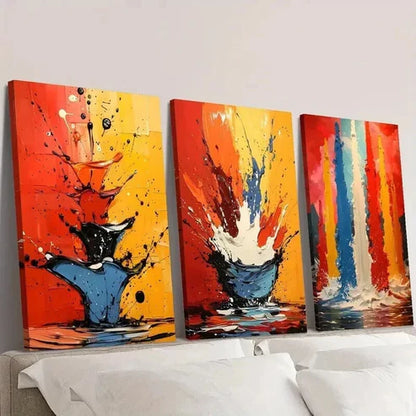 3pcs Abstract Color Oil Painting Texture Wall Art Canvas Unframed - High Quality Print 100% Australian Made Wall Canvas - Bella Home Decor